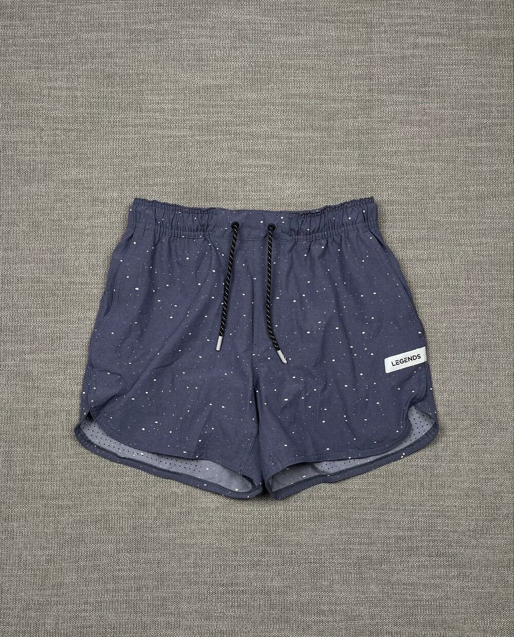 Legends Luka Shorts 5” Mens Small Blue White Splatter Galaxy Linerless